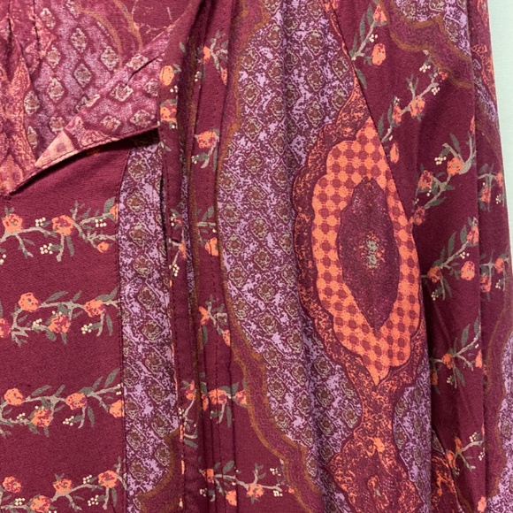 New Sonoma paisley top blouse, scoop neck with ties  Sz: S - Picture 4 of 5